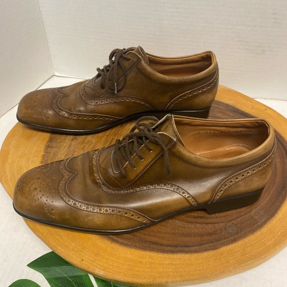 J.M. Westin Aged Leather Wingtip Laced Oxfords - Picture 10 of 11